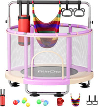 55" Toddler Mini Trampoline for Kids - Pink-Purple