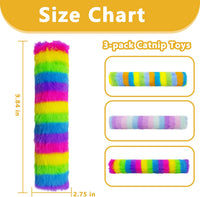 3 Pack Catnip Toys, Soft and Durable Cat Pillows Toys - Rainbow Set - image 2