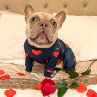 Spark Paws Dog Pajamas - Stretch Onesie Recovery Full Leg Surgery Suit PJS – Essentials for Dogs - Hearts / 3XL - image 2