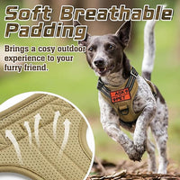 rabbitgoo Tactical Dog Harness for Small Dogs, No Pull Military Service Vest with Handle & Molle, Easy Control for Training Walking, Adjustable Reflective Straps, Brown, S