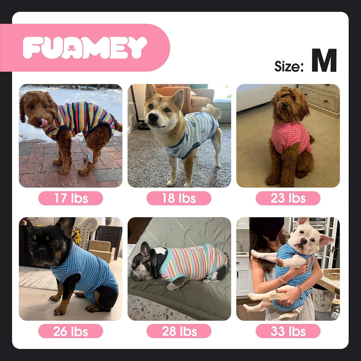Dog Surgery Suit, Surgical Suit for Dogs, Dog Onesie for Surgery – Essentials for Dogs - M(back:13.4-16.1in,wt:14-25lbs) / Rabbit Flower - image 3