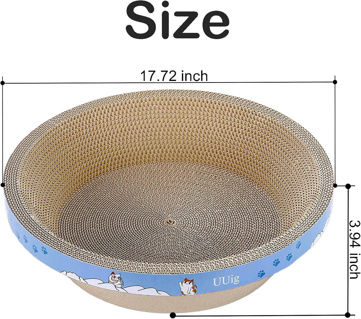 Cat Scratcher Bed 23.6x14.9” Extra Large Cardboard Cat Scratching Bed – Essentials for Cats - 1PC-17.7 x 17.7 x 3.9 inches - image 2