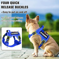 WINSEE Service Dog in Training Harness with 5 PCS Patches, Reflective Tactical Dog Vest Harness, Adjustable Soft Oxford Pet Harness with Easy Control Handle, Hook & Loop Panels for Walking Hiking