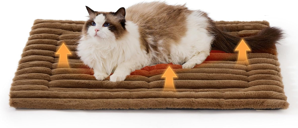 Bedsure ComfyFleece Self Warming Cat Bed Mat - Caramel / 30.0"L x 20.0"W