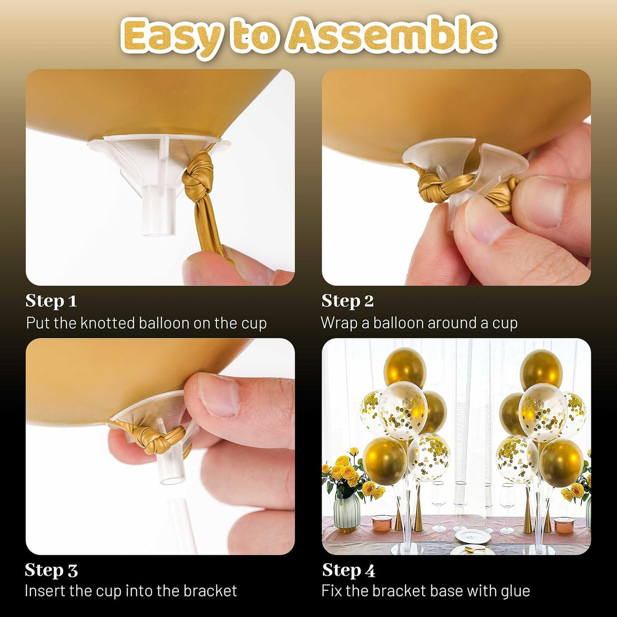 JOYYPOP 4 Sets Balloon Stand Kit For Table - 20 Pack Clear - image 4