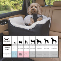 Snoozer Dog Car Seat: Lookout I Dog Booster Car Seat for Dogs Small 5-15 lbs, Size: Small, Fabric: Palmer Indigo, Pet Booster to Alleviate Motion Sickness for Dogs, Removable Machine Washable Cover