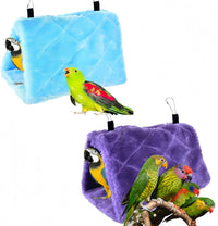 2 Pack Warm Bird Nest House Bed Hanging Hammock Sleeping Bed Plush - Blue and Purple