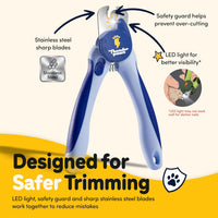 LED Dog Nail Clippers with Light, Pet Nail Trimmer – Essentials for Dogs - Blue / Large - image 2