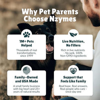Nzymes® Sprouted Granules 1LBS for Dogs, Cats, and Companion Pets. Raw Super-Food Protein and Antioxidant Nutrition. Cost Effective Food Supplement Dog Health Supplies. 110 Servings USA