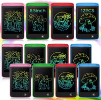 Tinlade 12 Pack LCD Writing Tablet for Kids - Pink, Green, Red, Blue / 6.5 Inch