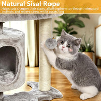 Halloween Cat Tree for Indoor Cats - Gray and Beige - image 4