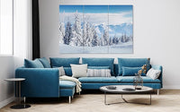 Nature Wall Art Prints - Ocean Forest Mountain Lake Canvas Landscapes - Small to Extra Large Living Room Bedroom Kitchen Bathroom Décor (Snow Covered Trees on Mountain, 55L" x 83W"- 3 Panels)