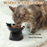 Ceramic Raised Cat Bowl，Tilted Raised Cat Bowl Anti Vomit Cat Bowls - Black - image 4