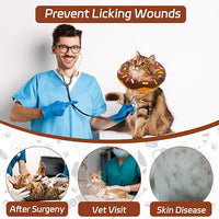 Cat Cone Collar Soft, Adjustable Cat Recovery Collars Spay Cone to Stop Licking, Cute Donut E Collar After Surgery, Wound Healing Elizabethan Collar for Kittens (Donut Brown, Small)