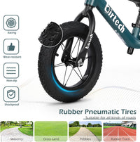 Birtech 12 inch balance bike with air rubber tires, U-shaped footrest and aluminum handlebar - view 16