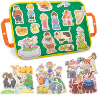 CHEFAN Felt Board for Toddlers, Felt Story Board - The Three Billy Goats Gruff&3 Other Stories