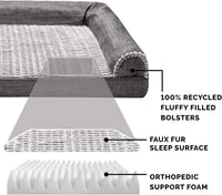 Furhaven Orthopedic Dog Bed for Large Dogs w/ Removable Bolsters - Medium / Charcoal - image 4