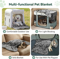 Siedihit 31" Dog Playpen, Cat Puppy Pen - Small / Grey with Blanket - image 2
