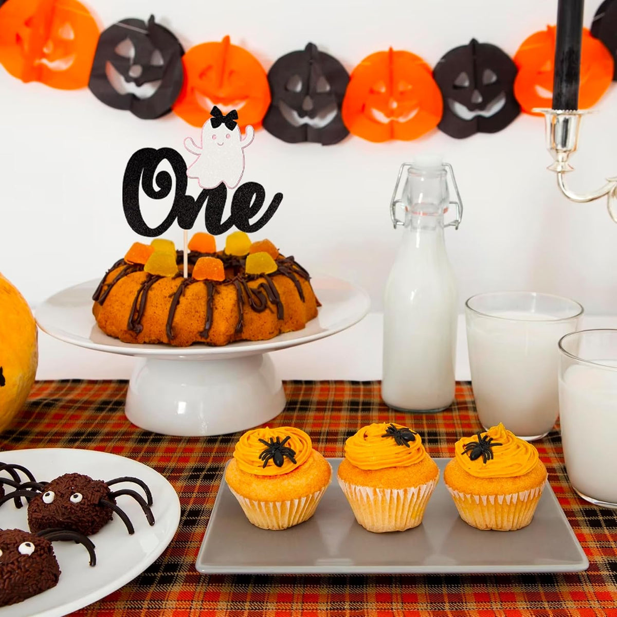 24 PCS Halloween Bat Cupcake Toppers Black Glitter Bat Cupcake Picks - Pattern B2 - image 4