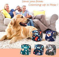 Washable Belly Bands for Male Dogs, Reusable Dog Diapers Male - Large (18"-21") / Tabby-Print - image 3