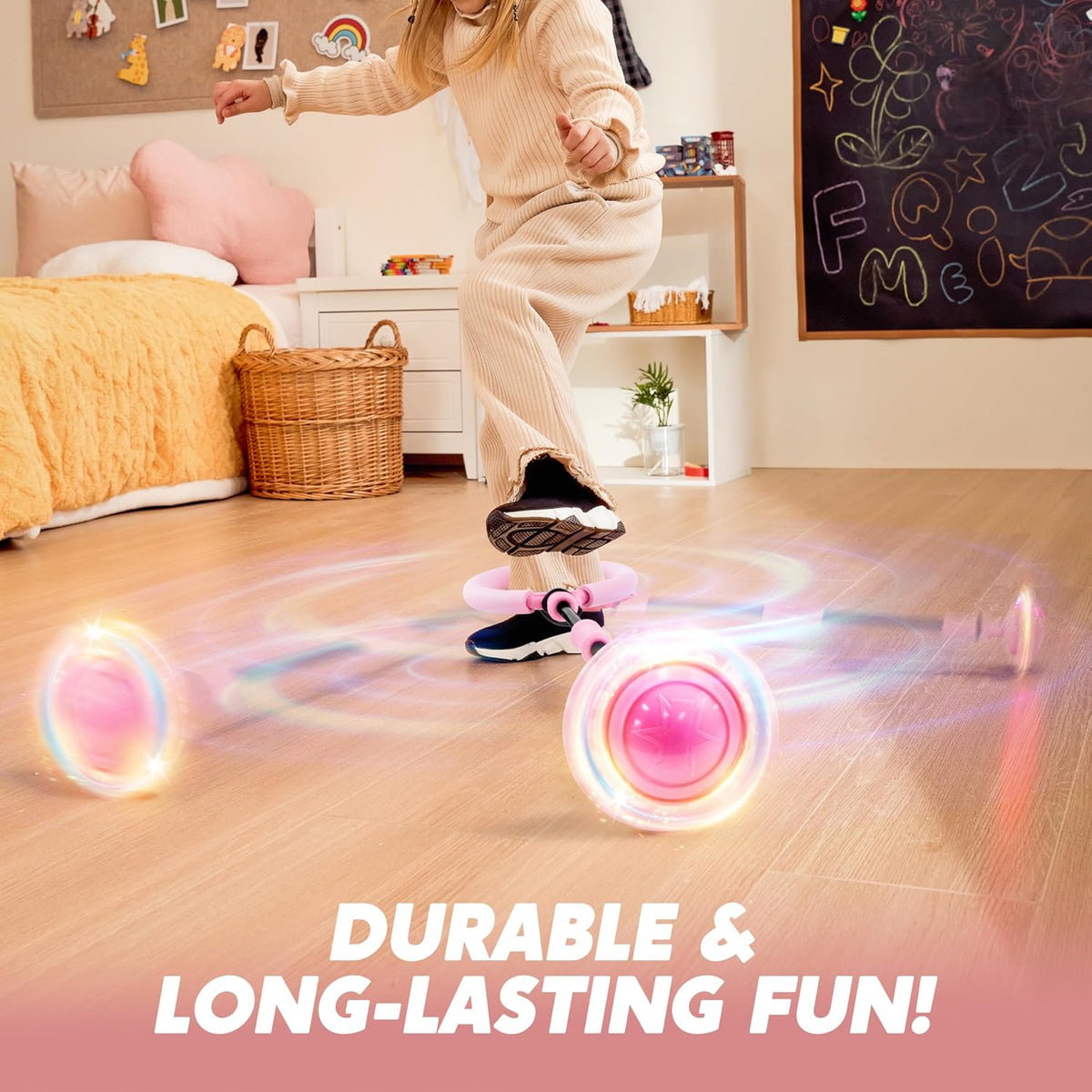 JOYIN Green Ankle Skip Ball with Flashing Lights - Pink - image 4