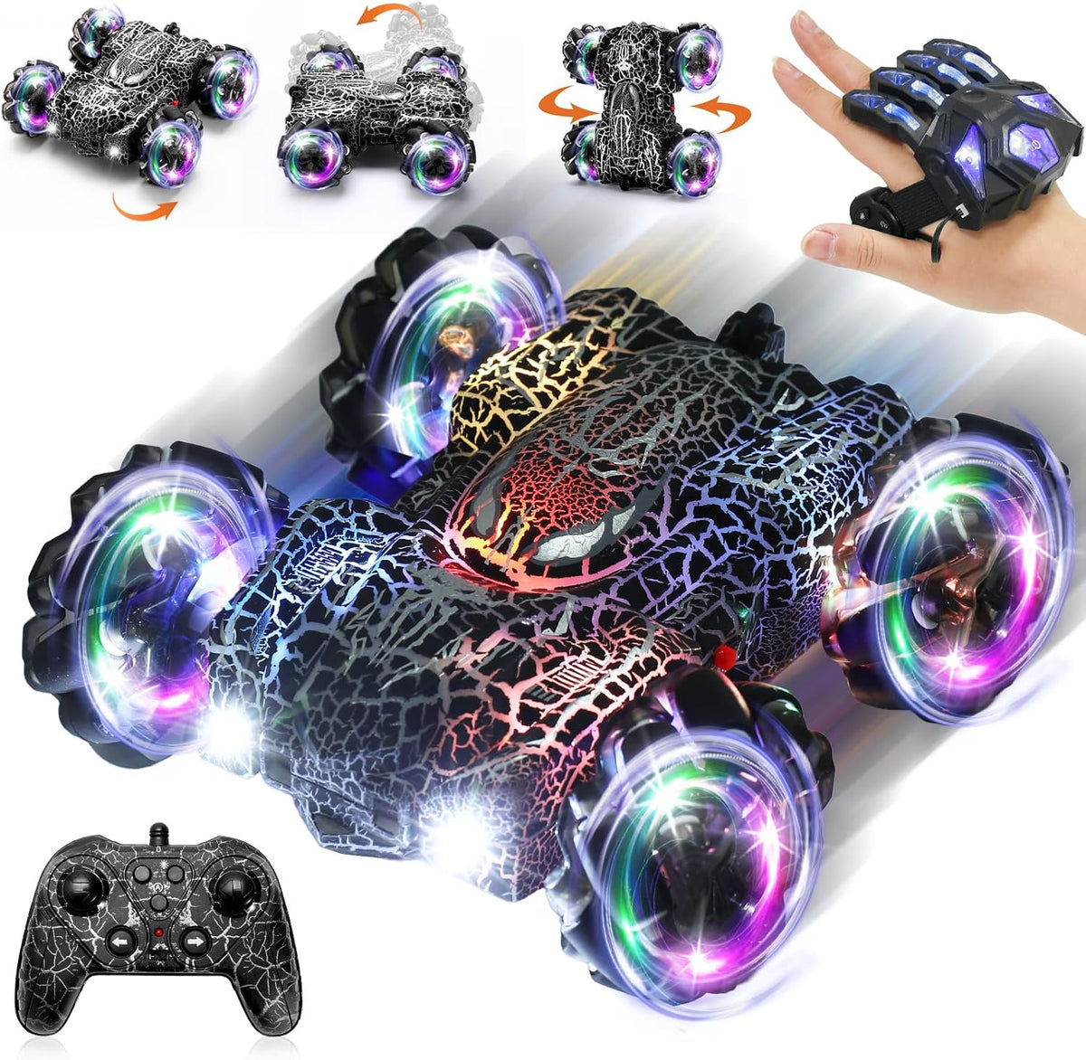 Spider Remote Control Car Headlight Double Sided Off-Road 360° - Black Dual Control