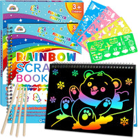 ZMLM Scratch Paper Art Craft: 2 Pack Rainbow Scratch Set for 3 4 5 6 - Winter