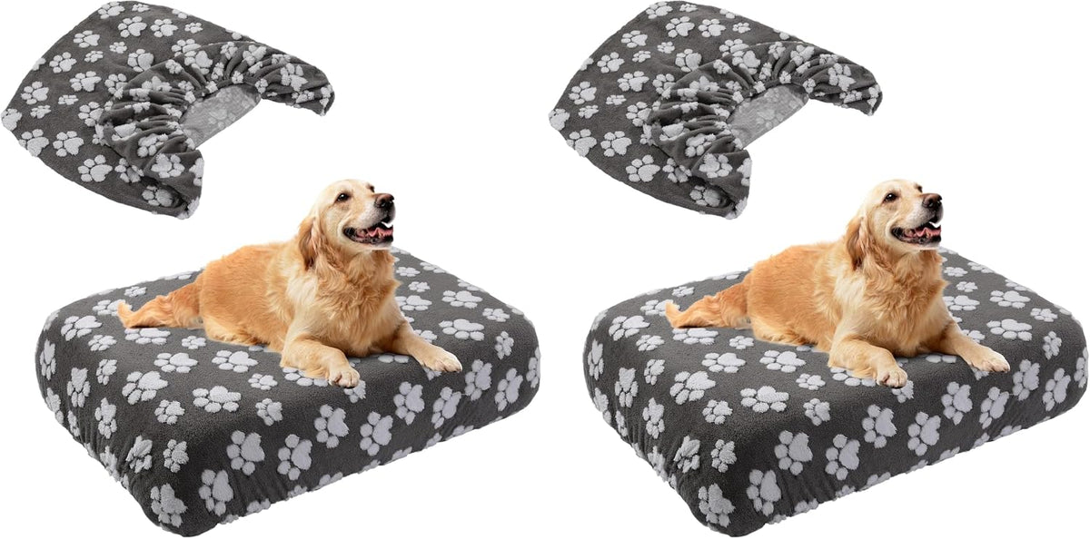 BALAPET Washable Dog Bed Cover 100% Waterproof - 44x35x6in (Pack of 2) / Dark Gray