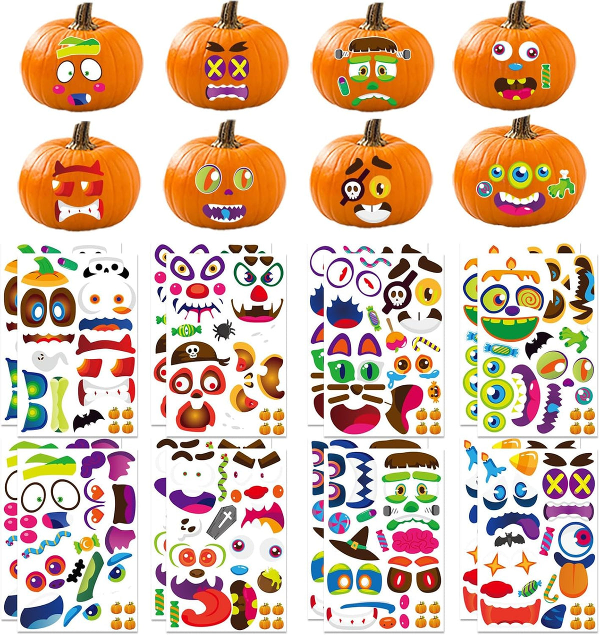 60 Pack Large Pumpkin Stickers - style 4