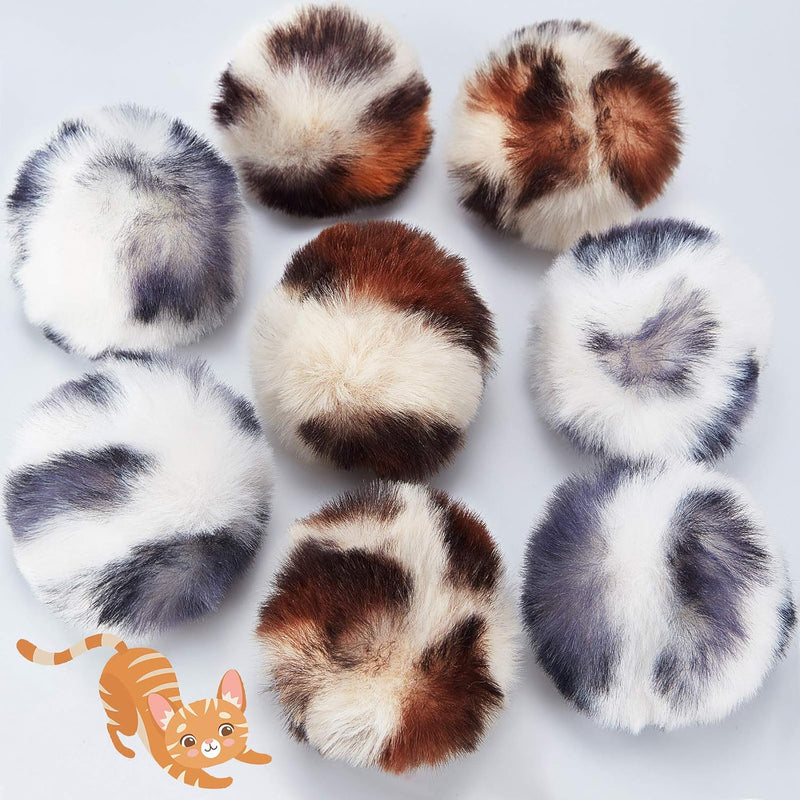 Skylety 8 Pack Cat Pom Poms Ball with Catnip Large Cat Balls Soft