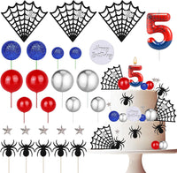 ZSMKJIAYE 25 piece racing cake topper set, red white black with number 3 candle - view 2
