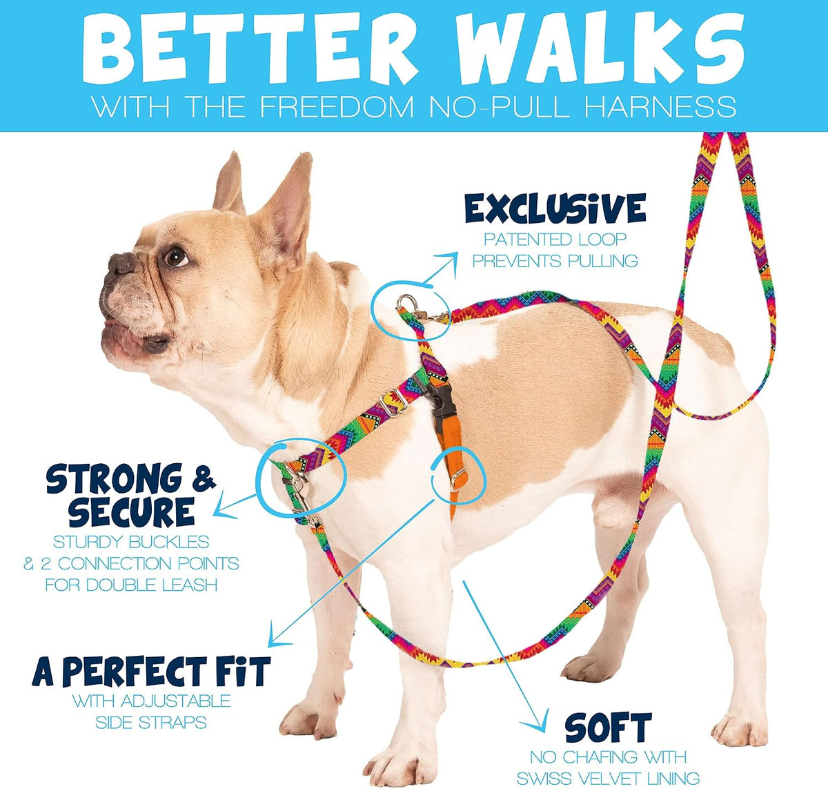 2 Hounds Design Freedom No Pull Dog Harness and Leash, 1" LG - Red / 1" MD (Chest 24" - 28") - image 2
