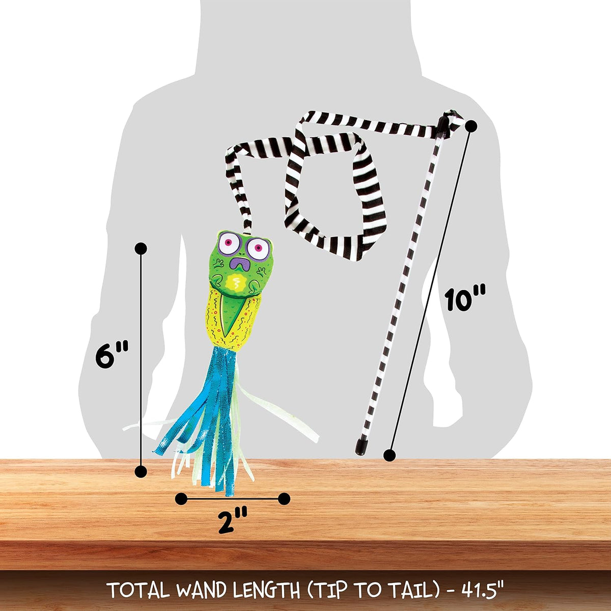 FATCAT Tadpole Cat Wand Stuffed with 100% Organic Catnip Interactive - One Size (Pack of 2) - image 3