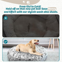 Round Dog Bed Covers Replacement Washable - Doodle Dogs / Medium (Up to 36″) - image 3