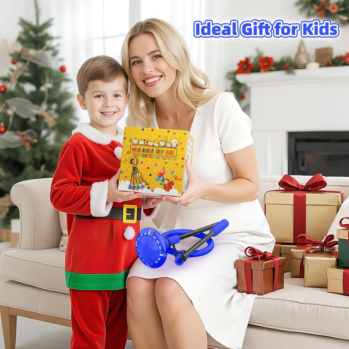 Aidabli purple ankle skip ball for kids with a light up flash wheel and padded ankle loop - view 15