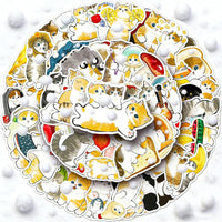 100PCS Vintage Christmas Stickers - Cat a - image 3