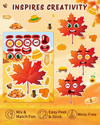 48 Fall Make-a-Face Sticker Sheets for Kids - Fall Harvest - image 4