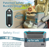 PETSFIT Dog Car Seats for Small Dogs, Patented Safety Buckles - Oxford Cloth / Grey - image 3