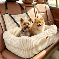 Pawaboo Dog Car Seat Bed, Memory Foam Booster for Medium/Large Dogs, Beige – Essentials for Dogs - Beige - image 2