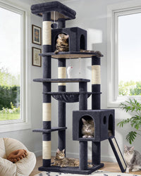 Globlazer F70 Pro Heavy Duty Cat Tree Tower for Indoor Cats Large - Dark Grey / XL