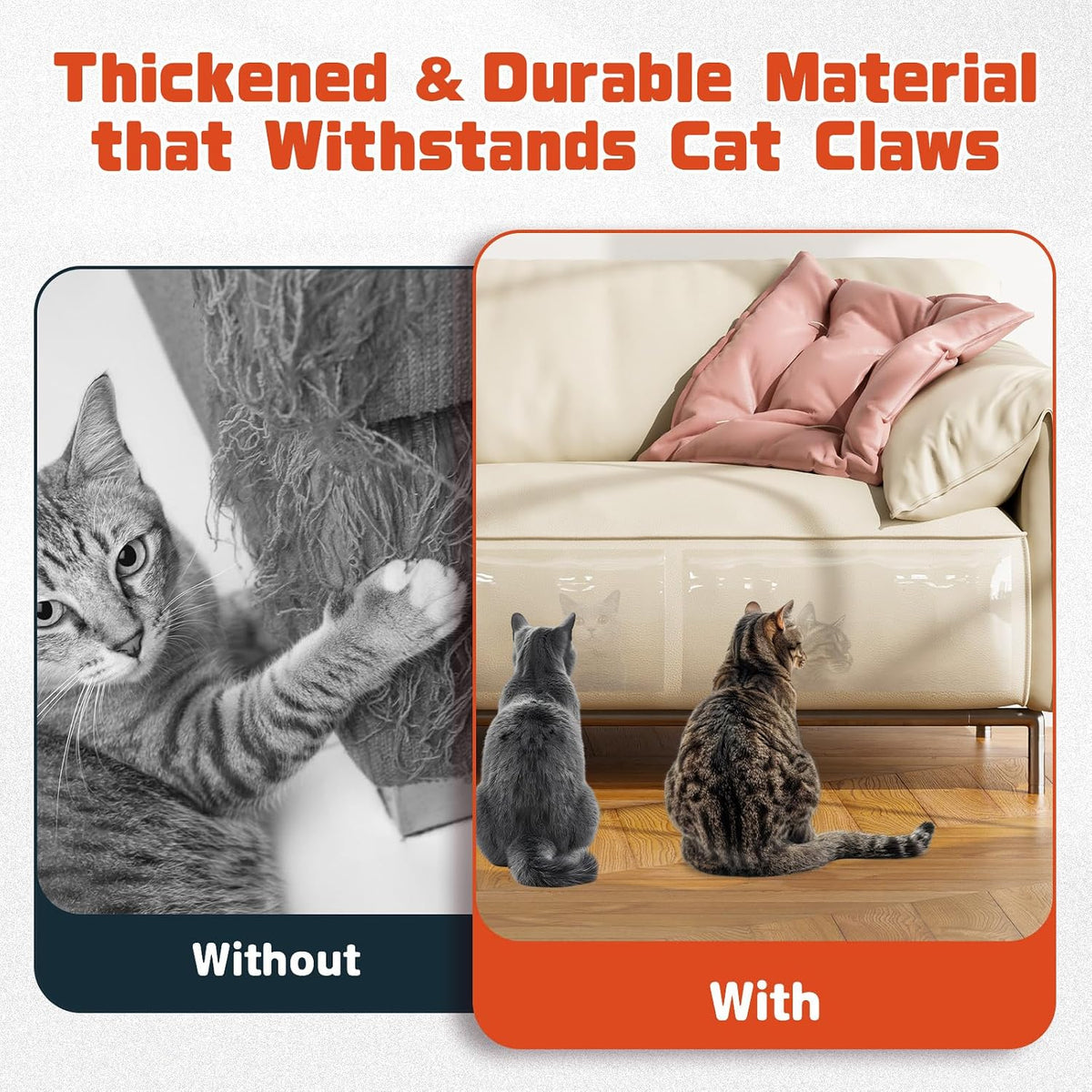 Secopad 18 PCS Cat Scratch Furniture Protector, Couch Protector - 14IN - image 4