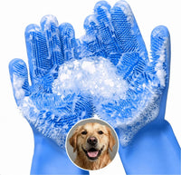 2-in-1 Cat and Dog Washing Gloves with 3000 Soft Bristles – Essentials for Dogs - Blue