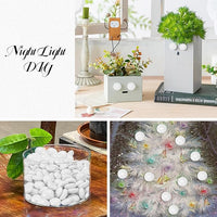 2LB White Flat Glass Marbles for Vases, Gemstone Beads Vase Filler Decorative Glass Pebbles for Fish Tank, DIY Crafts, Aquarium Decor Rocks