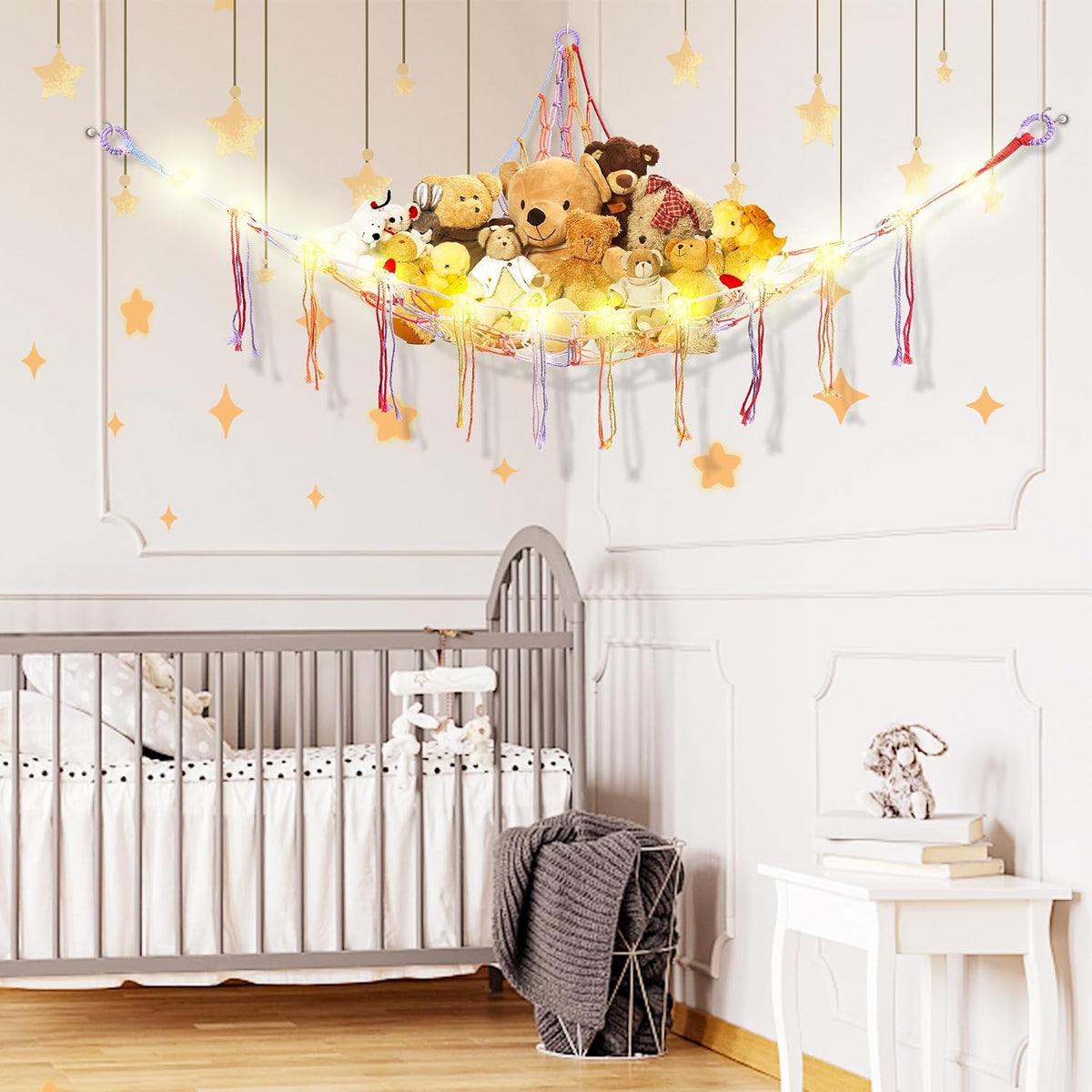 CERETIA Stuffed Animal Hammock Large Corner Plushie Net Storage - Rainbow / Jumbo-(Package of 1) - image 2