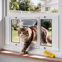 Full-Size Cat Door for Window, H: 15.3" - Fit 32"-36" Window / Full-size(H:15.3")