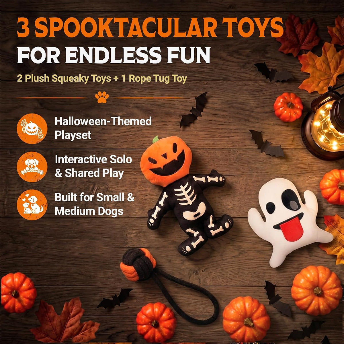 Pacific Pups Products Halloween Dog Toys 8-Pack for Small Dogs - Small Dog 3 Pack - image 2