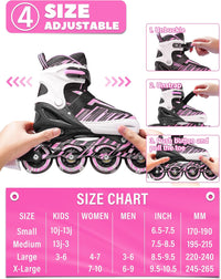 Adjustable Inline Skates for Kids Ages 4-12 – Fun for Kids & Family - Pink / Small-Little Kids(11j-13j US） - image 3