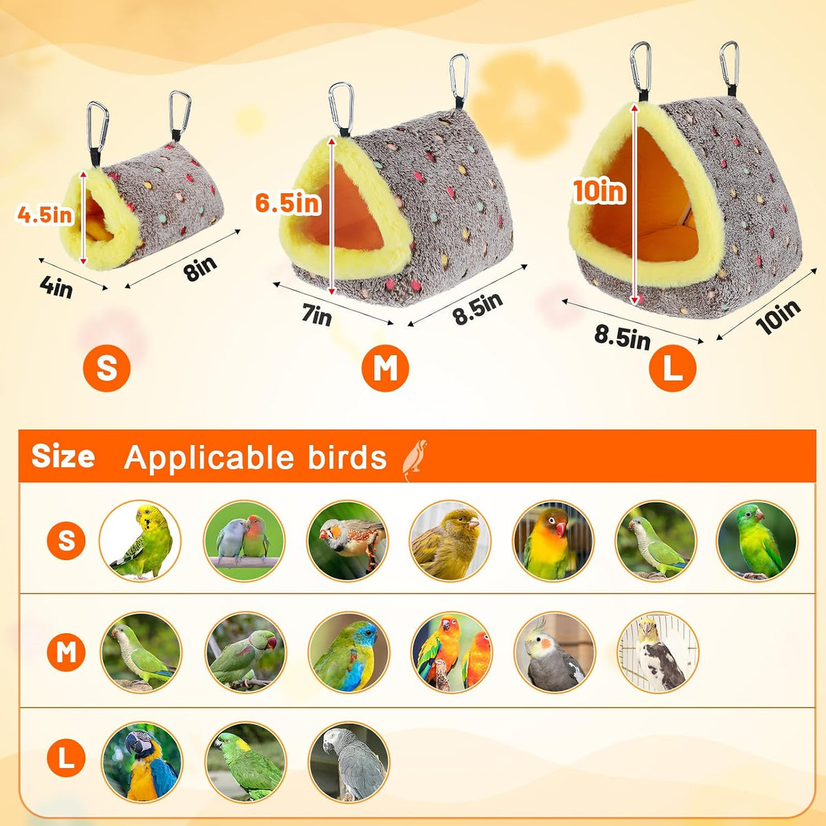 Medium Winter Warm Bird Nest House with Support Board for Cage – Essentials for Birds - Small - image 4