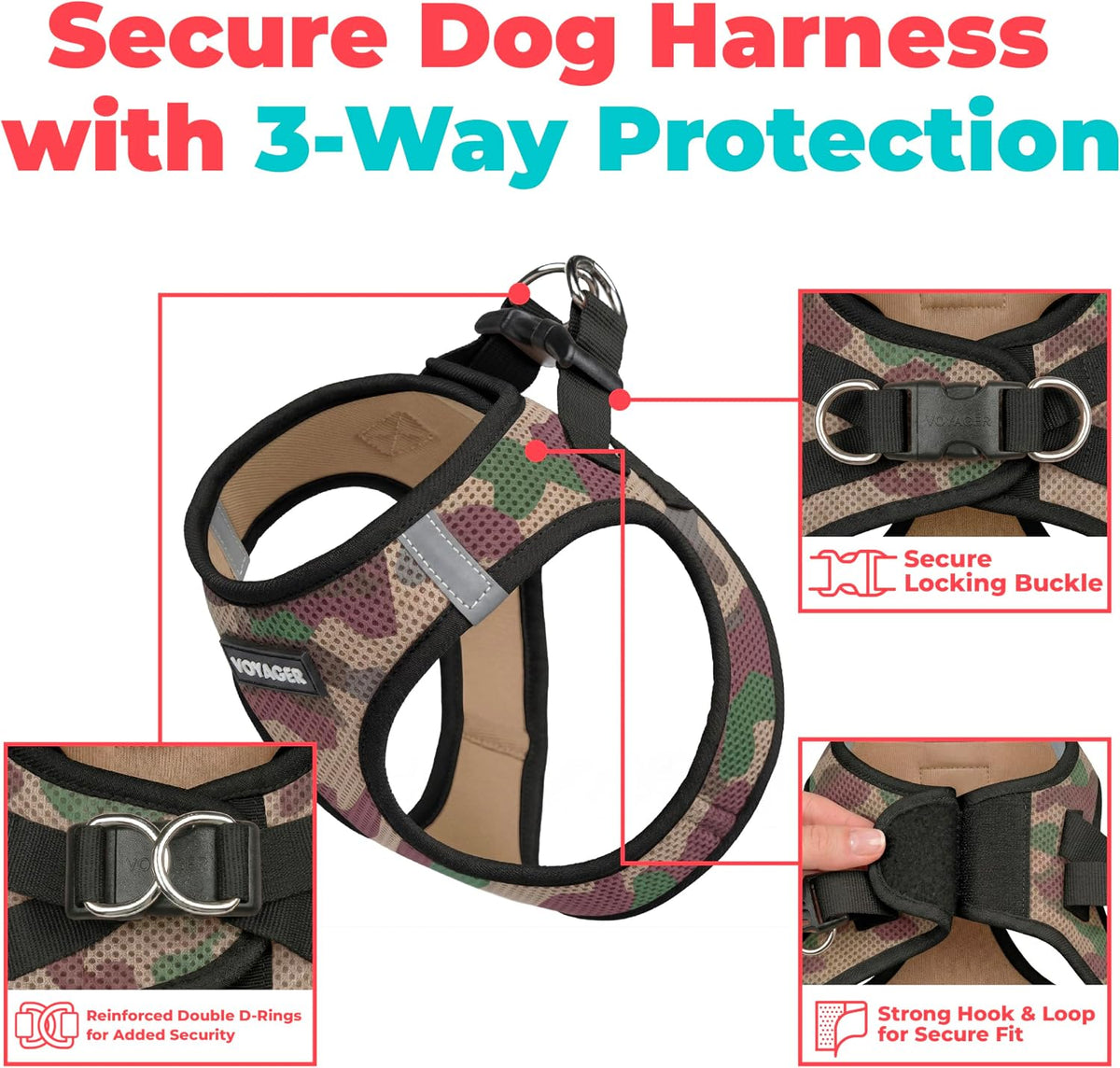 Voyager Step-in Air Dog Vest Harness - Army/Black Trim / L (Chest: 18 - 20.5") - image 2