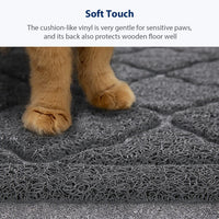 Cat Litter Box Mat, Kitty Premium PVC Pad, Durable Trapping Rug - #03 Grey / Medallion/47 x 36 Inch - image 3
